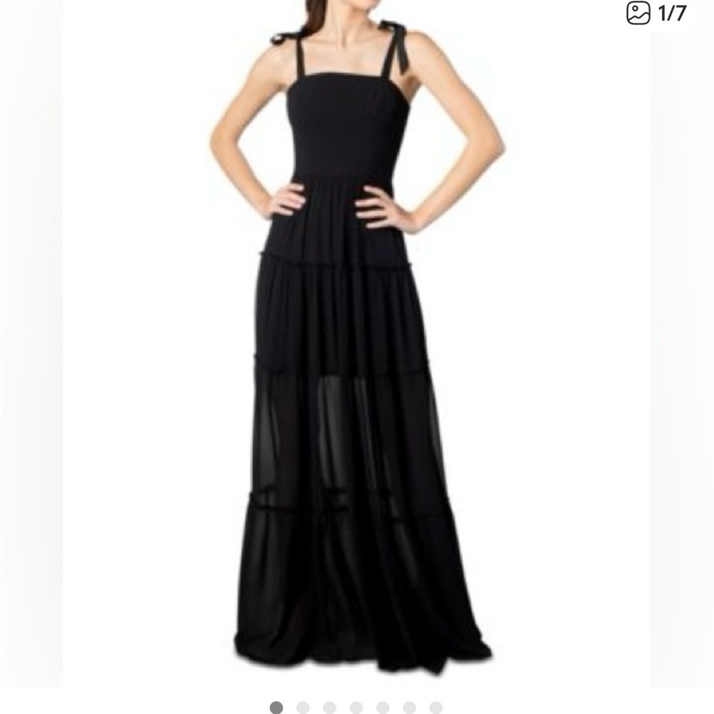 Dress the Population Black Tiered Maxi Dress